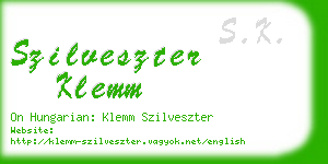 szilveszter klemm business card